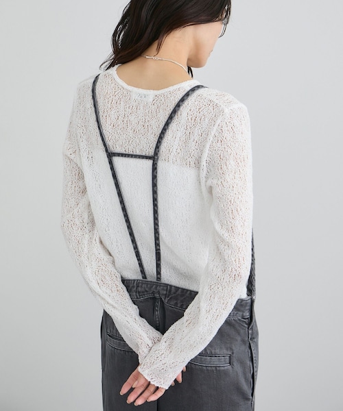 ADAM ET ROPE'(アダムエロペ)の「オーバーダイデニムサロペット(サロペット/オーバーオール・レディース・チャコール/キナリ・M/S)」の12枚目の写真