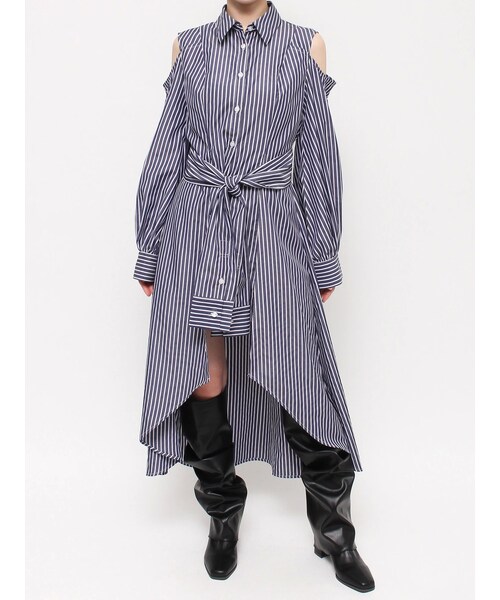 dazzlin（ダズリン）の「レイヤードヘムシャツワンピース（シャツワンピース・レディース・オフホワイト/チャコールグレー/ネイビー/ピンク・S/M）」の13枚目の写真