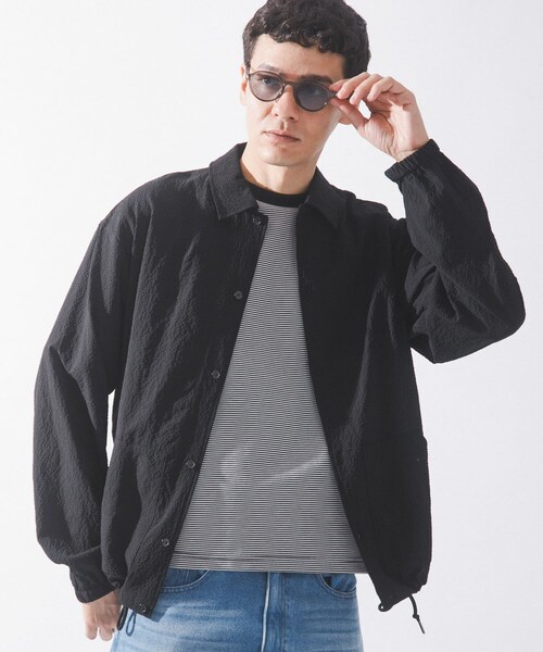 URBAN RESEARCH Sonny Label（アーバンリサーチサニーレーベル）の「シアサッカーコーチジャケット（ブルゾン・メンズ・ブラック/ネイビー/グリーン・M/L）」の6枚目の写真
