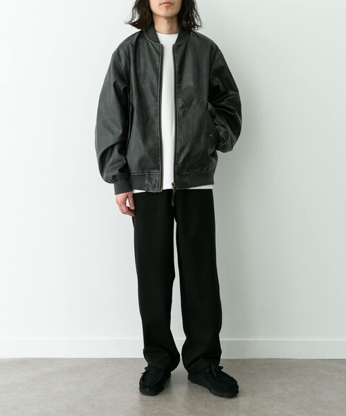 URBAN RESEARCH Sonny Label（アーバンリサーチサニーレーベル）の「ARMY TWILL　VeganLeatherBlouson（その他アウター・メンズ・BLACK/BROWN・M/L）」の6枚目の写真