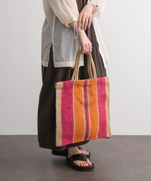 KBF（ケイビーエフ）の「MAISON BENGAL　NEW JUTE PORESH BAG（トートバッグ・レディース・ORANGE/ROYAL/BROWN・FREE）」の8枚目の写真