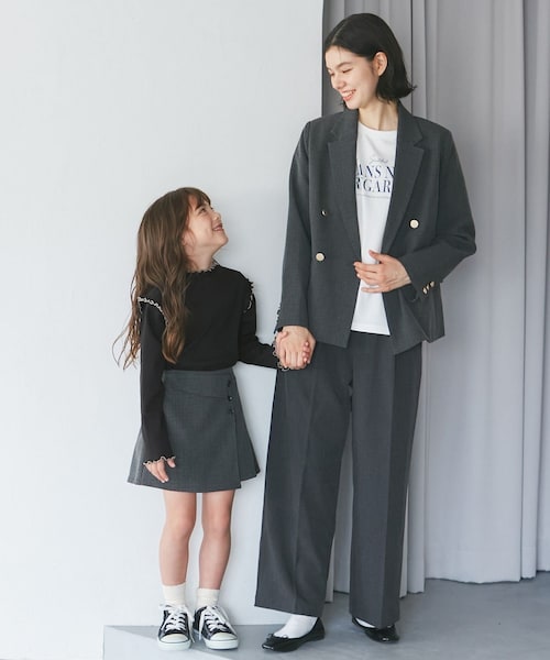 ROPE' PICNIC(ロペピクニック)の「【KIDS/キッズ】プチフリル配色テレコトップス(Tシャツ/カットソー・レディース・ブラック/キナリ/ラベンダー系・L/M/S)」の11枚目の写真