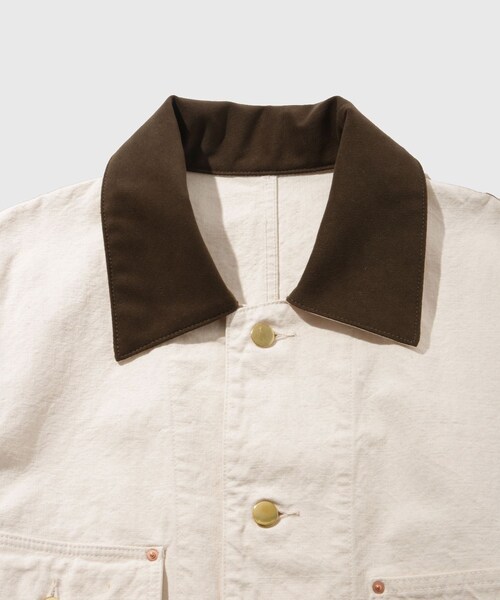 ADAM ET ROPE'（アダムエロペ）の「【URU/ウル】COTTON CANVAS COVERALL JACKET（その他アウター・メンズ・キナリ/ダークブラウン・1/2）」の6枚目の写真