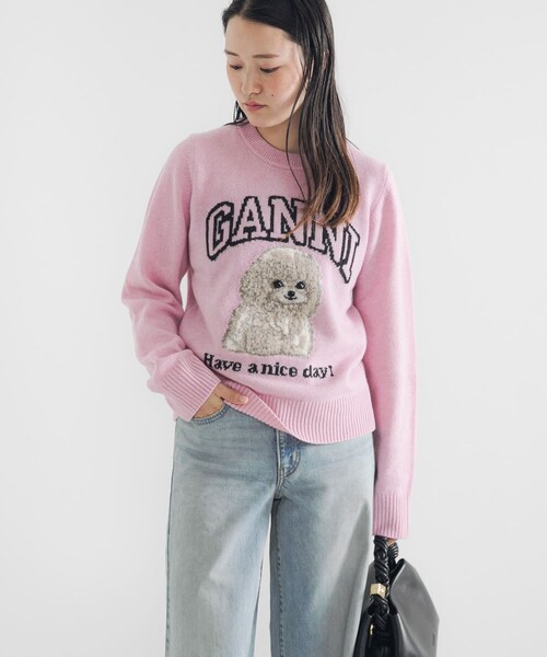 URBAN RESEARCH(アーバンリサーチ)の「GANNI Graphic Wool Mix Poodle(ニット/セーター・レディース・Chalk Pink・S)」の7枚目の写真
