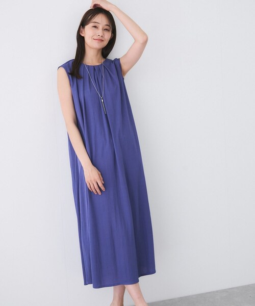 Jayro（ジャイロ）の「リネンライクカノコワンピース（ワンピース・レディース・ブラック/カーキ/ブルー系・M）」の17枚目の写真