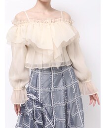 MERCURYDUO（マーキュリーデュオ）の「オフショルラッフルブラウス（シャツ/ブラウス・レディース）」