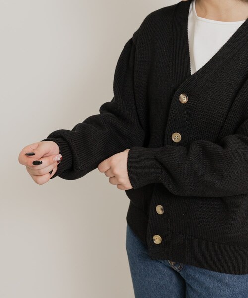 THE GOODLAND MARKET（ザグッドランドマーケット）の「米富繊維　WASHI COTTON KNIT CARDIGAN（カーディガン/ボレロ・レディース・40IVORY/14BLACK/31PINK・1/3）」の15枚目の写真