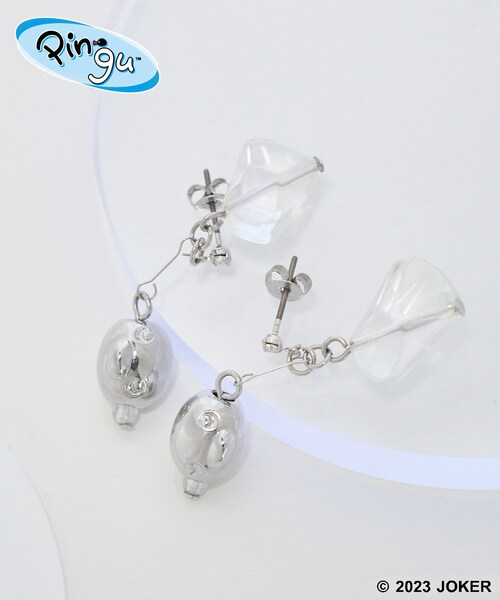 ROPE' PICNIC（ロペピクニック）の「【Pingu × ROPE' PICNIC】ポーチ付きクリアカラーピングーフェイスピアス（ピアス（両耳用）・レディース・ゴールド/シルバー・F）」の2枚目の写真