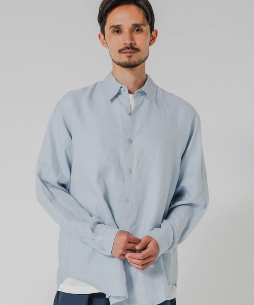 URBAN RESEARCH（アーバンリサーチ）の「LINEN REGULAR SHIRTS（シャツ/ブラウス・メンズ・BLACK/BEIGE/NAVY/SAX・M/L）」の3枚目の写真