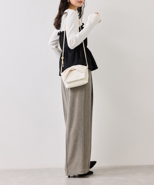 VIS（ビス）の「サマーツイードリボンベルトパンツ/UVケア・イージーケア（その他パンツ・レディース・チャコール/グレー/ベージュ系・M/S/SS）」の20枚目の写真