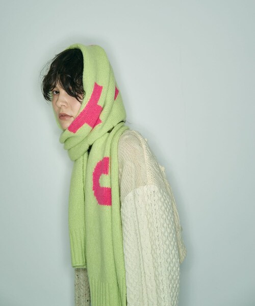 THE GOODLAND MARKET（ザグッドランドマーケット）の「cwtch　RWS Recycle Wool Scarf（マフラー・レディース・LGgray/black/mocha/L.Gray/LGcitron・one）」の5枚目の写真