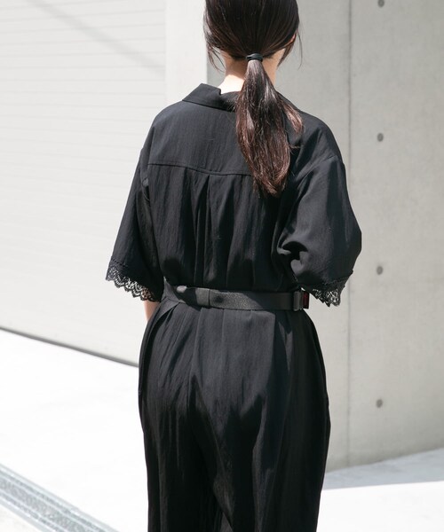ITEMS URBANRESEARCH(アイテムズ アーバンリサーチ)の「レースドッキングオールインワン(つなぎ/オールインワン・レディース・BLK/D/BRN・Free)」の4枚目の写真