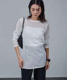 SALON adam et rope' | 【IRONING（アイロニング）】mesh long slv(Tシャツ/カットソー)