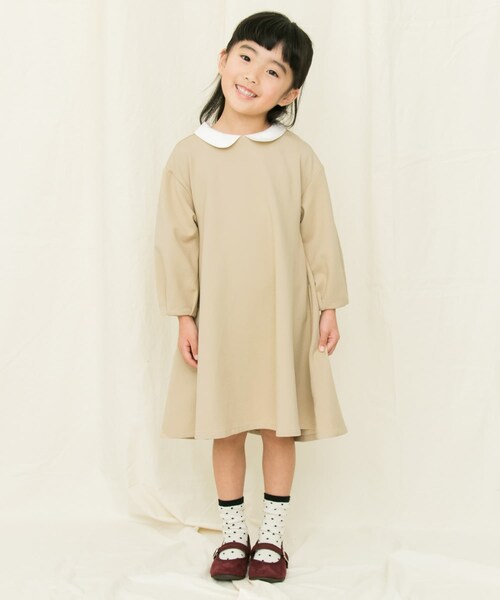 URBAN RESEARCH DOORS（アーバンリサーチドアーズ）の「付け襟フレアワンピース(KIDS)（ワンピース・キッズ・BEIGE/NAVY・105/120/135）」の7枚目の写真