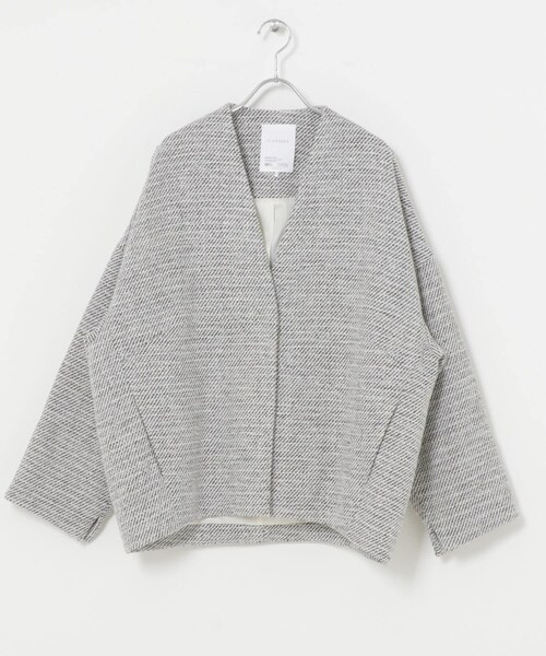 URBAN RESEARCH ROSSO（アーバンリサーチロッソ）の「ELENDEEK　TWEED FORM SHORT COAT（ノーカラージャケット・レディース・MIX・Free）」の2枚目の写真