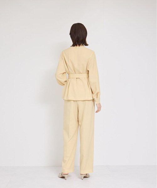 ROPE'（ロペ）の「ポプリンセンタープレスパンツ/セットアップ対応（その他パンツ・レディース・ブラック/クリーム系・36/38）」の9枚目の写真