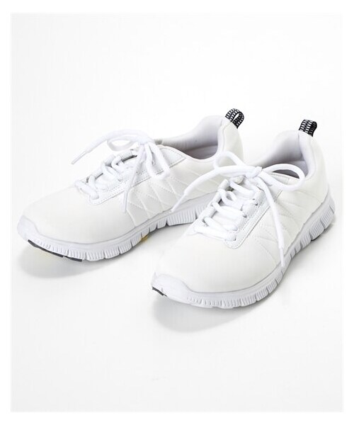 nissen（ニッセン）の「超軽量スポーティースニーカー（ワイズ３Ｅ）（スニーカー・メンズ・ネイビー×イエロー/グレー杢×ピンク/グレー杢×ホワイト/黒×ミントグリーン/黒×黒(白底)/白×白(白底)/サックス×ホワイト/黒(マットスムース)/ホワイト(マットスムース)/ダスティピンク(マットスムース)/グレー(マットスムース)/黒×黒(黒底)/杢グレー×パープル(白底)・S=22.0~22.5cm/M=23.0~23.5cm/L=24.0~24.5cm/LL=25.0~25.5cm）」の14枚目の写真