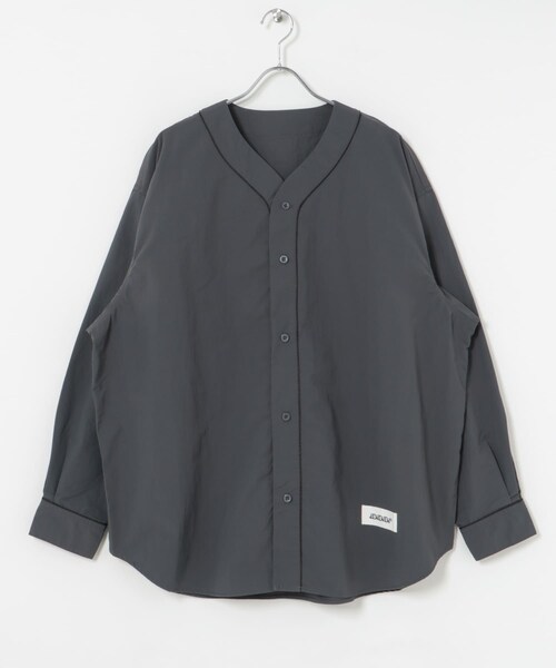 URBAN RESEARCH（アーバンリサーチ）の「dDdDdDd　NYLON BASEBALL LONG-SLEEVE SHIRTS（シャツ/ブラウス・メンズ・CHARCOAL/WHITE/BLACK/NAVY・S/M/L/XL/XXL）」の18枚目の写真