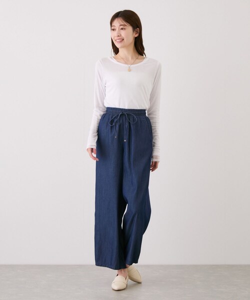 Jayro(ジャイロ)の「テンセルデニムイージーパンツ(デニムパンツ・レディース・ネイビー/ブルー系・M)」の9枚目の写真