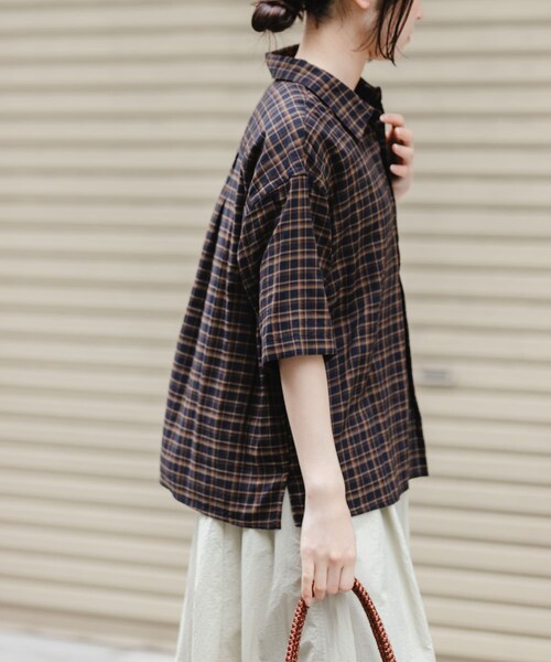 URBAN RESEARCH DOORS（アーバンリサーチドアーズ）の「FORK&SPOON　コットンレーヨンチェックシャツ（シャツ/ブラウス・レディース・OFFｘBLK/CCLｘBRN・1）」の21枚目の写真