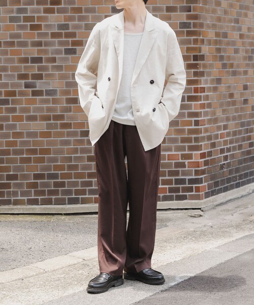 ITEMS URBANRESEARCH(アイテムズ アーバンリサーチ)の「『セットアップ対応』Linen Blend Double Jacket(テーラードジャケット・メンズ・CHA/IVO/BRN・M/L)」の9枚目の写真
