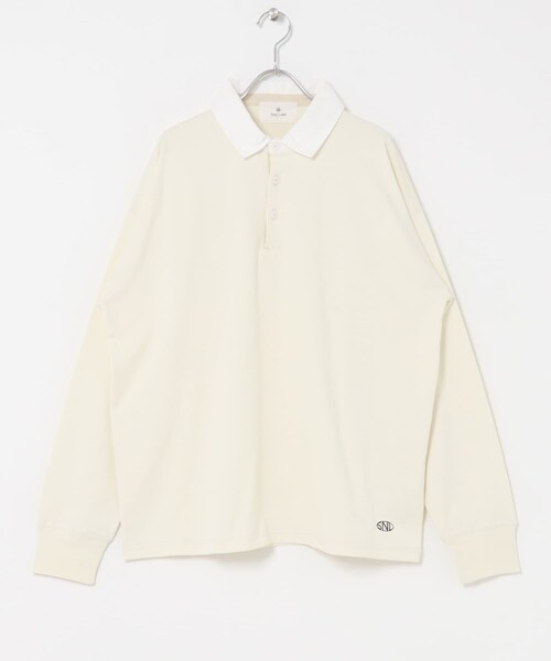 URBAN RESEARCH Sonny Label(アーバンリサーチサニーレーベル)の「ラグビーカラーロングスリーブシャツ(Tシャツ/カットソー・メンズ・ホワイト/ブラウン/ネイビー・M/L)」の5枚目の写真