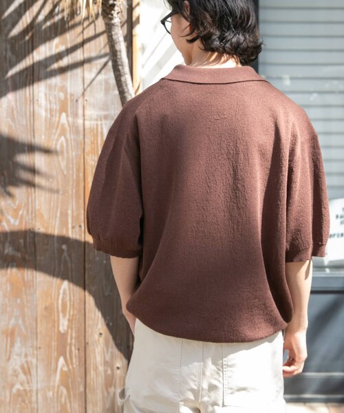 URBAN RESEARCH DOORS(アーバンリサーチドアーズ)の「FORK&SPOON リネンブレンドスキッパーニット(ニット/セーター・メンズ・LIGHTBLUE/BROWN/BLACK・4/5)」の19枚目の写真