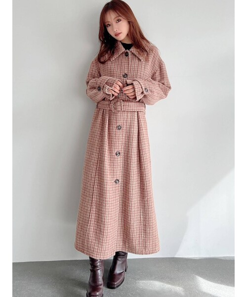 RESEXXY（リゼクシー）の「ステンカラーロングコート（ステンカラーコート・レディース・ブラウン/ライトミックス/ミックス/ベージュ・F）」の9枚目の写真