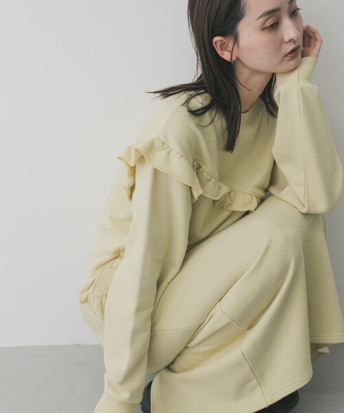 SENSE OF PLACE by URBAN RESEARCH（センスオブプレイスバイアーバンリサーチ）の「フリルカットワンピース（ワンピース・レディース・BLACK/GRAY/Y.BEIGE・COMPACT/One）」の3枚目の写真