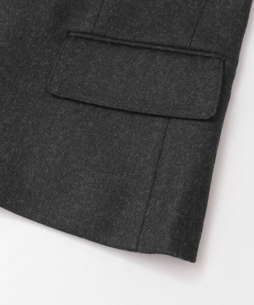 URBAN RESEARCH（アーバンリサーチ）の「WORK NOT WORK　メランジウールHANカラージャケット（ノーカラージャケット・レディース・COYOTE/CHARCOAL・1/2）」の11枚目の写真