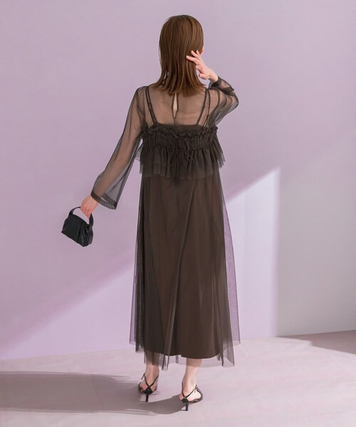 URBAN RESEARCH ROSSO（アーバンリサーチロッソ）の「チュールキャミソールsetドレス（ワンピース・レディース・MINT/DARKBROWN・Free）」の8枚目の写真