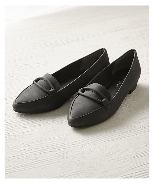 nissen（ニッセン）の「【ゆったり幅広】ビットモチーフ付ポインテッドローファーシューズ（ワイズ４Ｅ）（バレエシューズ・メンズ・黒/ベージュ/ライトグレー・M=23.0~23.5cm/4E/L=24.0~24.5cm/4E/LL=25.0~25.5cm/4E/3L=26.0~26.5cm/4E）」の5枚目の写真