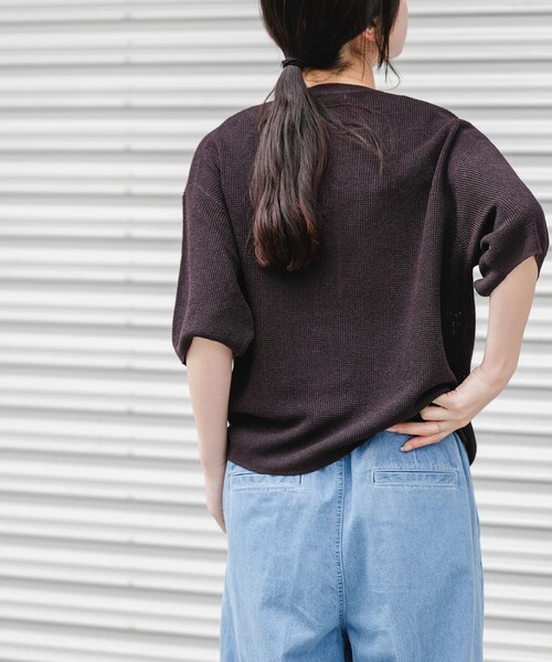 URBAN RESEARCH DOORS(アーバンリサーチドアーズ)の「FORK&SPOON ペーパーニットヘンリーネックプルオーバー(ニット/セーター・レディース・IVORY/BROWN・1)」の10枚目の写真