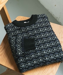 URBAN RESEARCH DOORS | ツイードライク ボーダーニット(ニット/セーター)