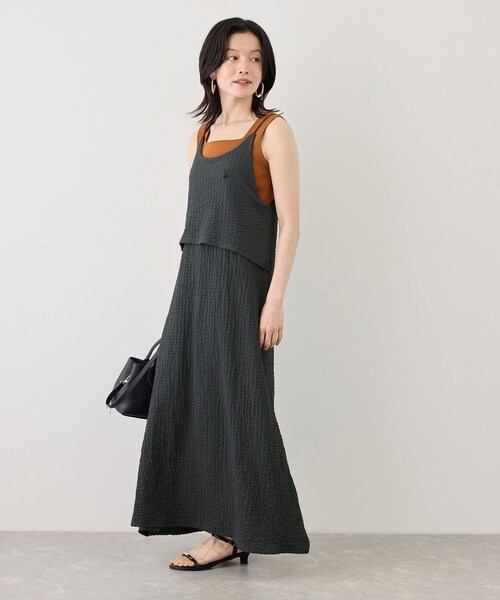 ROPE' PICNIC(ロペピクニック)の「【BEVERLYHILLS POLO CLUB】ふくれジャガードキャミワンピース(ワンピース・レディース・ブラック/キナリ/ブラウン・F)」の8枚目の写真