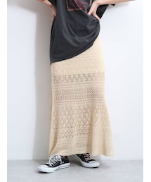Ungrid | 透かし編みニットフレアスカート(スカート)