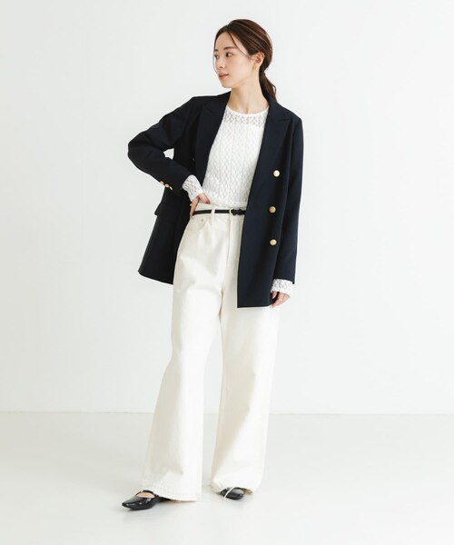 URBAN RESEARCH（アーバンリサーチ）の「『3サイズ展開』ダメージワイドデニムパンツ（デニムパンツ・レディース・INDIGO/WHITE/BLACK・34/36/38）」の11枚目の写真