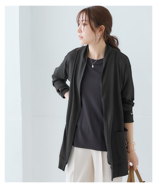 nissen（ニッセン）の「【持続冷感・UVカット】指穴付トッパーカーディガン（カーディガン/ボレロ・レディース・黒/ライトグレー/スモーキーブルー/モカ・S/M/L/LL/3L/4L/5L/6L）」の15枚目の写真