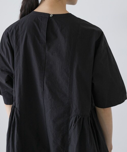 かぐれ（カグレ）の「『2サイズ展開』コットンシルクサイドギャザーワンピース（ワンピース・レディース・BLACK/ROYAL BLUE/BLACK A・0/1）」の16枚目の写真