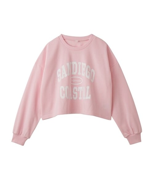 nissen（ニッセン）の「ビッグシルエットプリントスウェットトレーナー（女の子）（スウェット・キッズ・サックス/ピンク/杢グレー/オレンジ/黒/オフホワイト・140/150/160）」の5枚目の写真