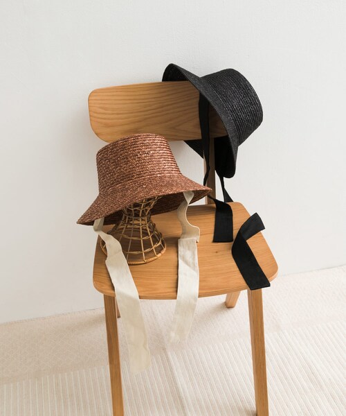URBAN RESEARCH DOORS（アーバンリサーチドアーズ）の「リボン麦わら帽子（ハット・レディース・BLACK/BROWN・one）」の8枚目の写真