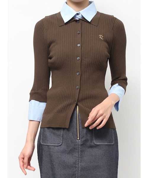 TONAL（トーナル）の「シャツドッキング2WAYリブニット（ニット/セーター・レディース・グレー/ブラック/ブラウン・M）」の12枚目の写真