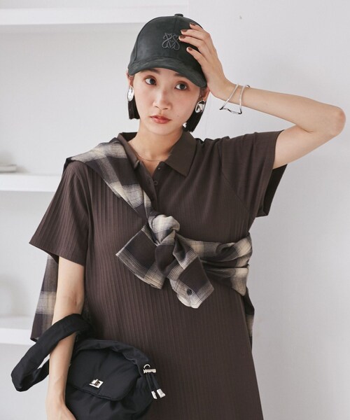 VIS（ビス）の「スエードロゴキャップ/追加（キャップ・レディース・チャコール/ブラウン/ピンク系・F）」の6枚目の写真