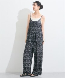 nissen | プリーツキャミソールセットアップ（ギャザーキャミソール＋セミワイドパンツ）＜大きいサイズ有＞(パンツ)