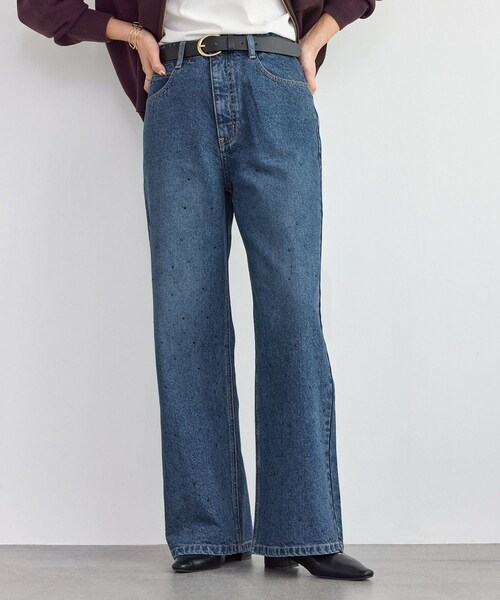 ROPE' PICNIC（ロペピクニック）の「パールキラキラビジューデニム（デニムパンツ・レディース・ネイビー/ブルー/ブラック系・L/M/S）」の15枚目の写真