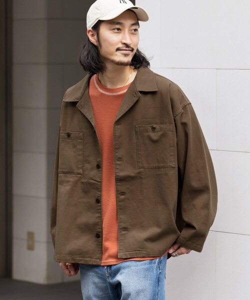 URBAN RESEARCH Sonny Label（アーバンリサーチサニーレーベル）の「CHEF JACKET（カバーオール・メンズ・カーキ/アイボリー/ブラック/ブラウン/ヒッコリー/オンブレ/グレージュCH・M/L）」の3枚目の写真