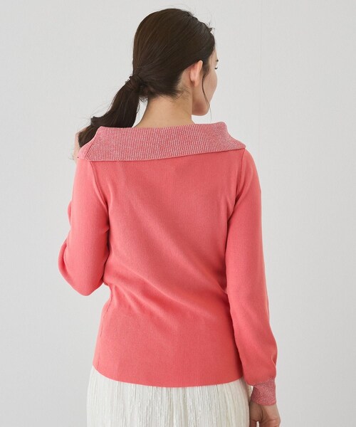 Jayro（ジャイロ）の「ラメアシメオフショル風プルオーバー（ニット/セーター・レディース・ブラック/ホワイト系/パープル系/ピンク・M）」の20枚目の写真