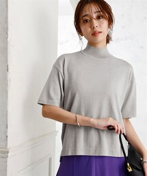 nissen | 【アイスクリーンプレミアム】ハイネック5分袖トップス（持続冷感・毛玉になりにくい・UVカット・洗濯機で洗える・遮熱）＜大きいサイズ有＞(ニット/セーター)