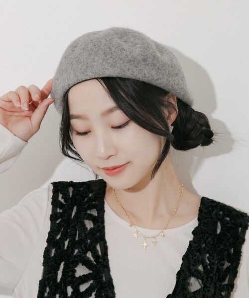 SMELLY（スメリー）の「シンプルバスクベレー（ハンチング/ベレー帽・レディース・IVO/GRY/BLK/RED・-）」の22枚目の写真