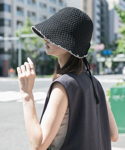 SENSE OF PLACE by URBAN RESEARCH（センスオブプレイスバイアーバンリサーチ）の「ボンネットベルハット（ハット・レディース・IVORY/BLACK・one）」の14枚目の写真